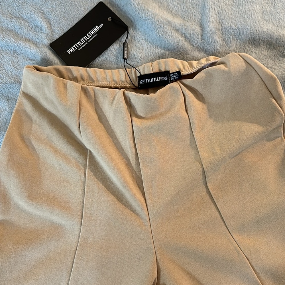 New Cream Split Front Cropped Leggings - Picture 4 of 7
